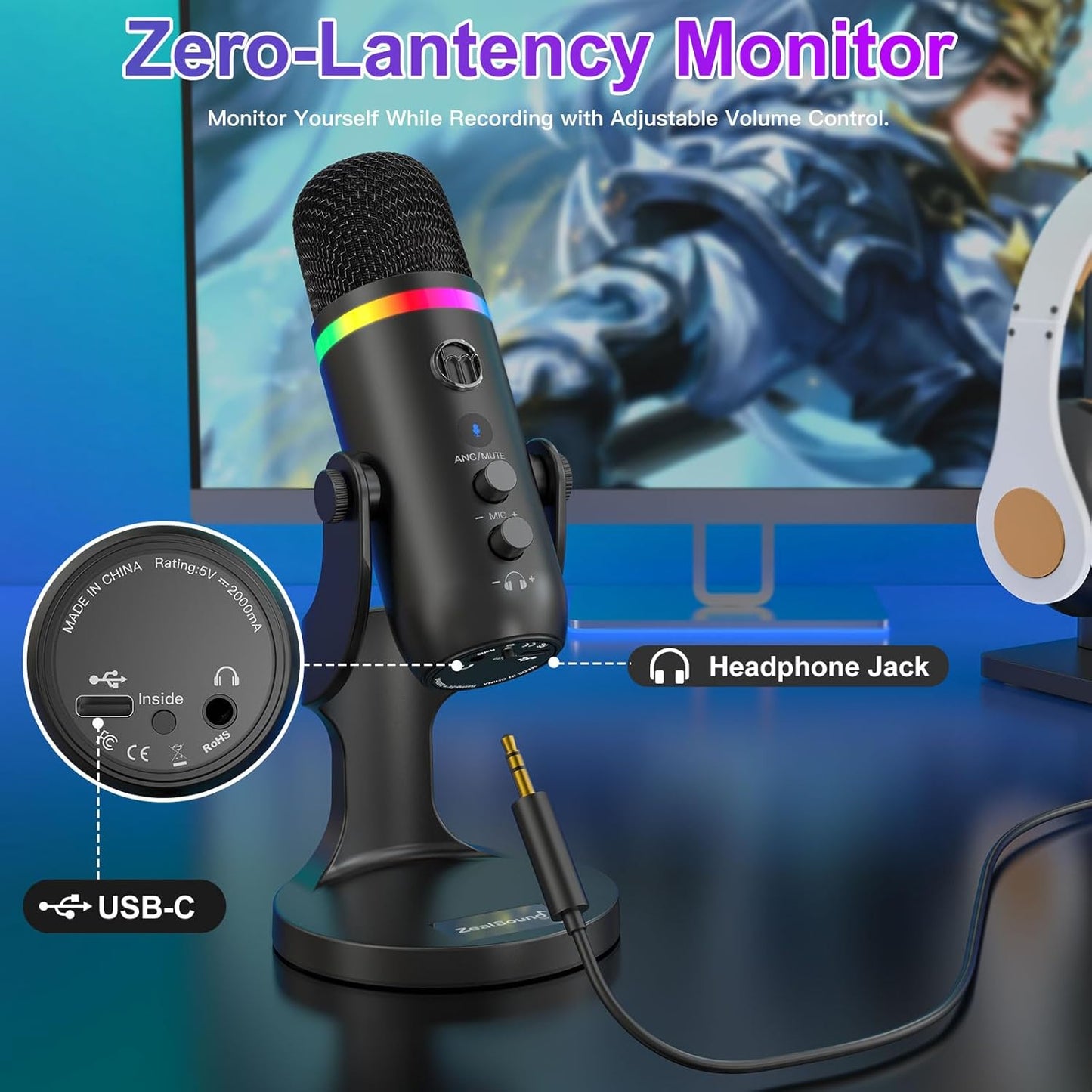 K66 PRO RGB USB Podcast Microphone